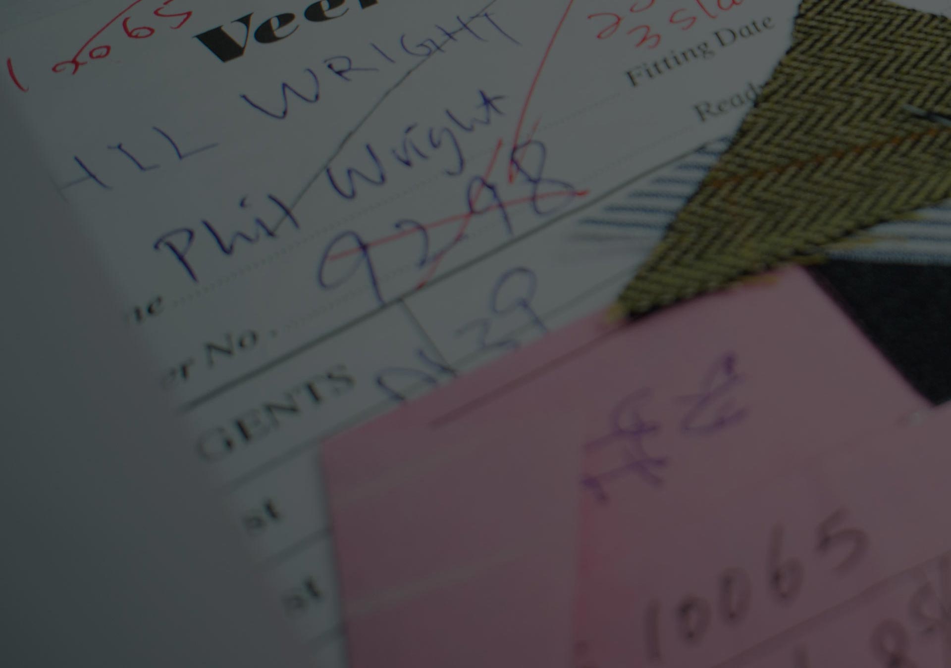 Record book of customer measurements